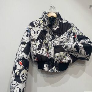 ASOS Monochrome Graphic Jacket with Yellow Accents